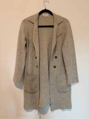Becaal Women's Cream Double-Breasted Knit Cardigan